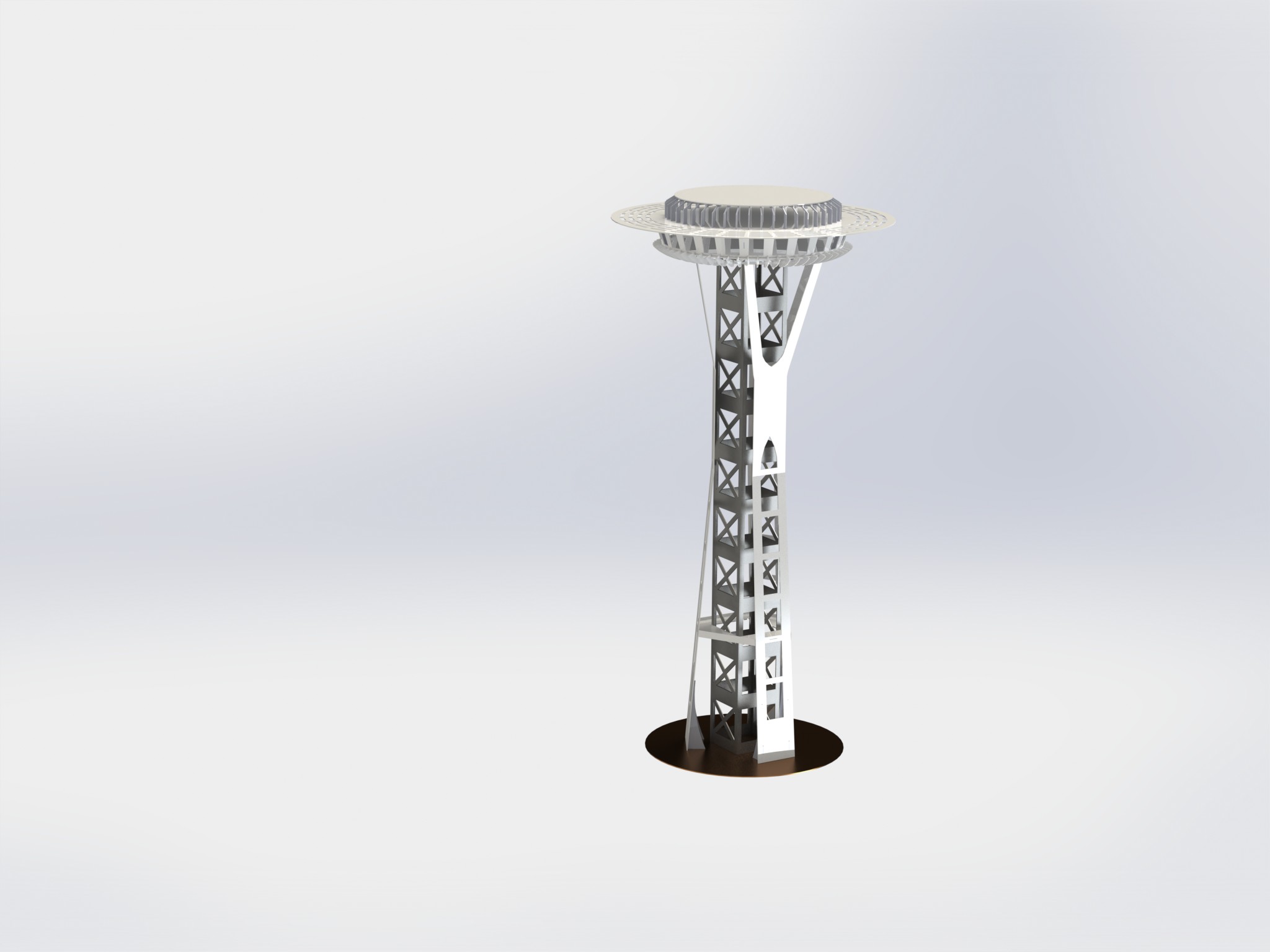 西雅图太空针塔，钣金拼图，3D拼图，metalcraft设计